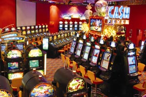 Una de las salas del casino de la ciudad de Comodoro Rivadavia.