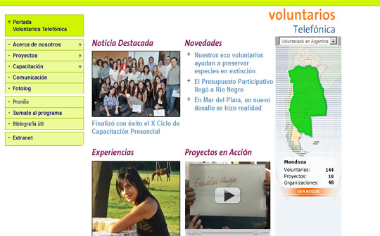 En este sitio se publican todas las acciones de voluntariado de Grupo Telef&oacute;nica
