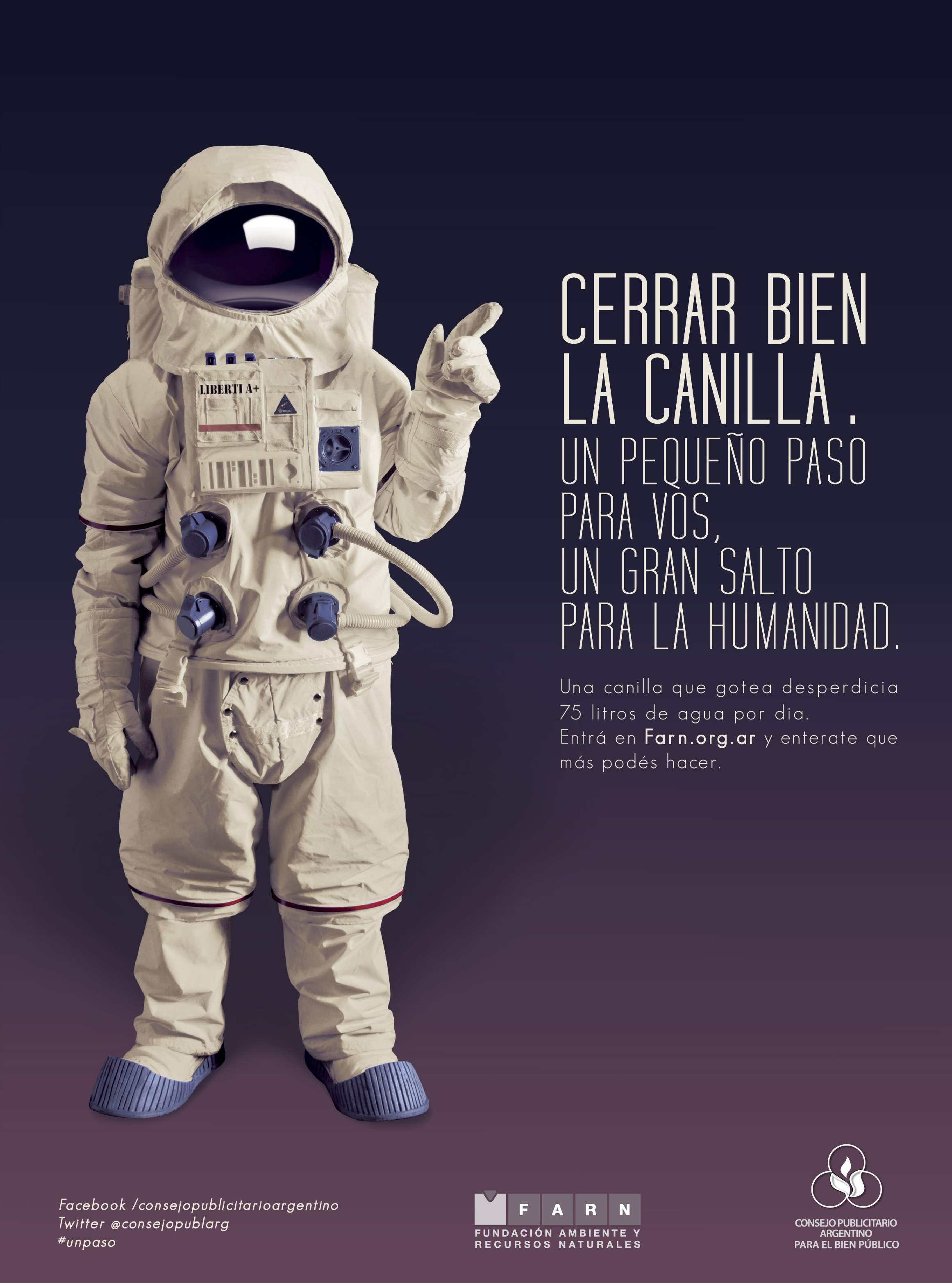 Si deja la llave del lavamanos abierta durante un minuto, usted acaba de desperdiciar el consumo diario de agua de nueve personas. ¡Tome conciencia!